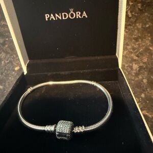 Pandora Silver Pave Clasp Bracelet